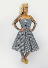 Load image into Gallery viewer, Spring Gingham Dress - Black and White