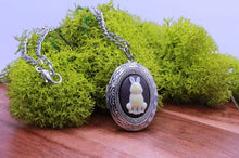 Load image into Gallery viewer, Rabbit Cameo Locket Necklace