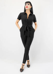 One Piece Long Black Play Suit