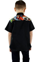 Load image into Gallery viewer, Boy wearing top with jeans, Pictured from the back 