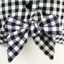 Load image into Gallery viewer, Girl&#39;s Black and White Gingham Knot Top