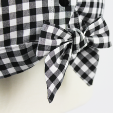 Load image into Gallery viewer, Girl&#39;s Black and White Gingham Knot Top