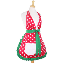 Load image into Gallery viewer, Red Polkadot Christmas Apron