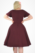 Load image into Gallery viewer, Wine Butterfly Dress, back 