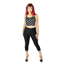 Load image into Gallery viewer, Model wearing Classic Black High Waist Capri Pants, front