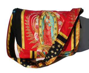 "What a Square" Guadalupe Red Messenger Bag