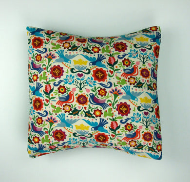 Doves and Flowers Pillow Cover