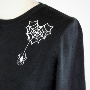 Long Sleeve Black Spiderweb Cardigan Sweater