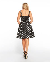 Load image into Gallery viewer, Fold-over Fit &amp; Flare Poko Dot Dress with Padded Bust