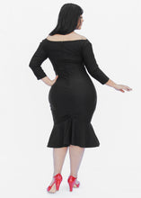 Load image into Gallery viewer, Fitted Mermaid Black Bodycon Dress