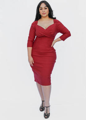 Fitted Burgundy Bodycon Dress