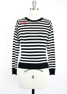 Striped Sparrow Long Sleeve Knit Top
