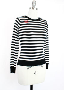 Striped Sparrow Long Sleeve Knit Top
