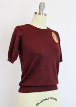 Load image into Gallery viewer, Embroidered Guadalupe Burgundy Sweater Knit Top