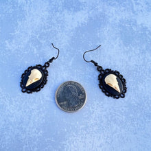 Load image into Gallery viewer, Handmade Edgar Allen Poe Inspired Raven resin Skull Cameo Earrings