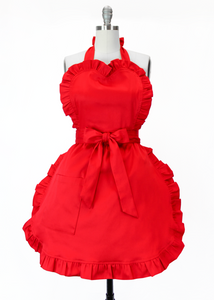 Bright Red Christmas Apron