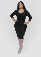 Load image into Gallery viewer, Fitted Black Bodycon Dress