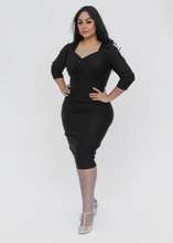 Load image into Gallery viewer, Fitted Black Bodycon Dress