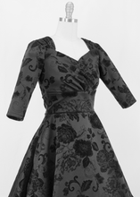 Load image into Gallery viewer, Black Roses Black Circle Dress