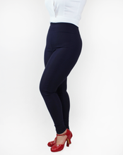 Load image into Gallery viewer, Classic Navy High Waist Cigarette Pants