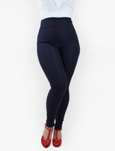 Load image into Gallery viewer, Classic Navy High Waist Cigarette Pants