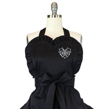 Load image into Gallery viewer, Spiderweb Heart Black Vintage Inspired Apron