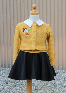 Girl's Frida Mustard Knit Sweater Cardigan