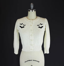 Load image into Gallery viewer, Ivory Embroidered Bat Sweater Cardigan-Button Up Sweater