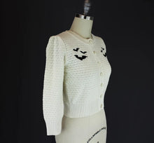 Load image into Gallery viewer, Ivory Embroidered Bat Sweater Cardigan-Button Up Sweater