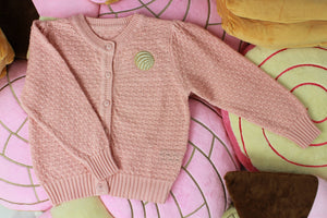 Girl's Vanilla "Pan Dulce" Knit Sweater Cardigan 