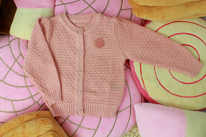 Girl's Pink "Pan Dulce" Knit Sweater Cardigan