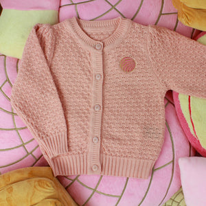 Girl's Pink "Pan Dulce" Knit Sweater Cardigan