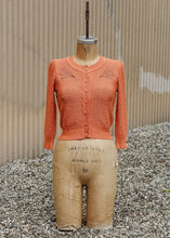 Load image into Gallery viewer, Embroidered Soft Orange Knit Sweater Cardigan - Spiderweb Rockabilly Button Up Sweater