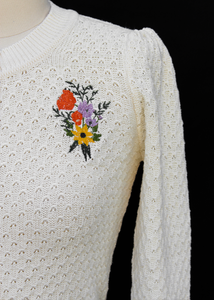 Long Sleeve Flower Bouquet Cardigan Sweater