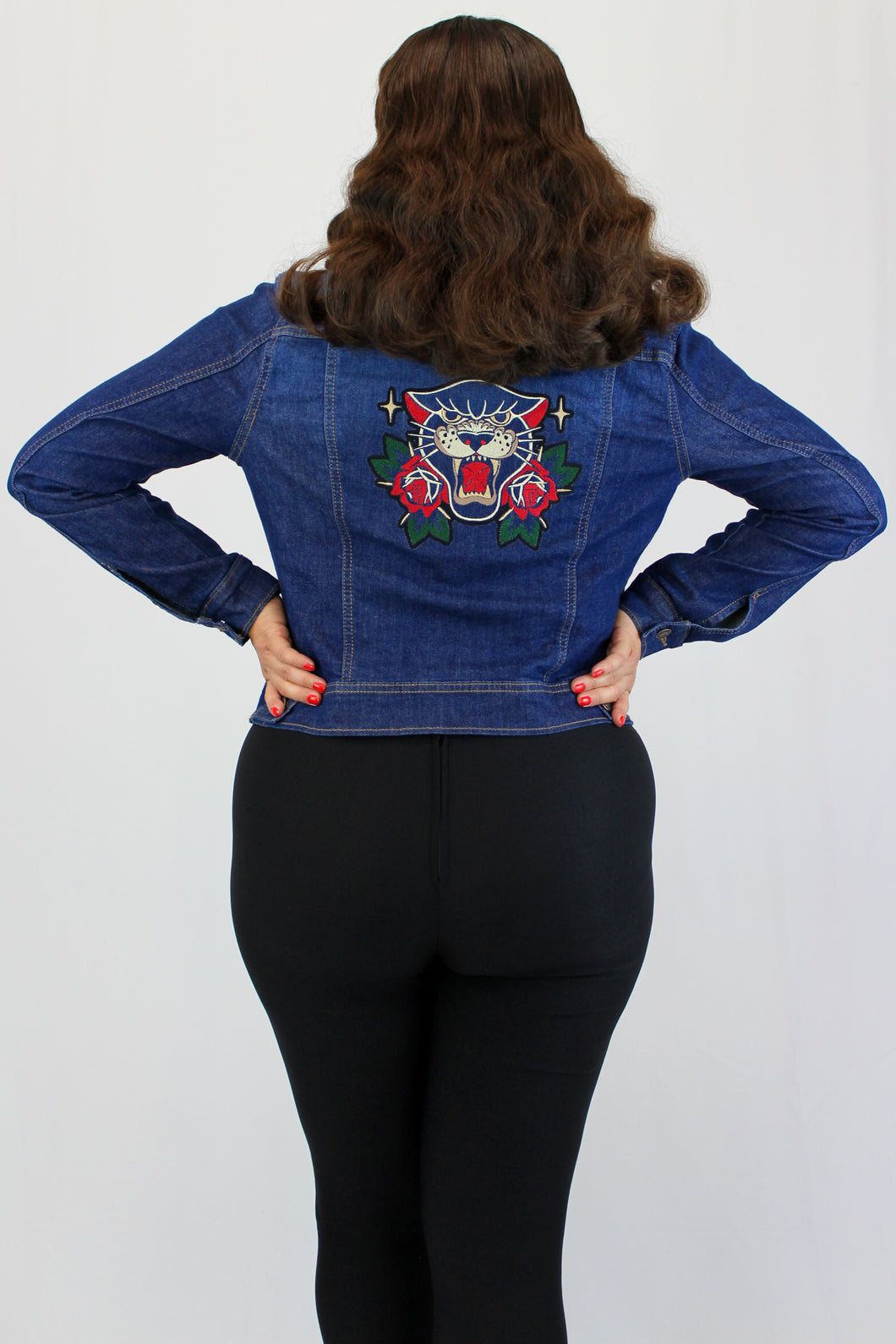 Embroidered Panther Denim Jacket