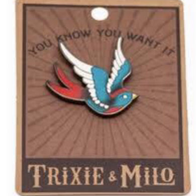 Trixie & Milo Enamel Pin/ Swallow