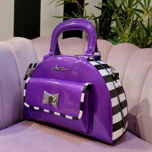 Astro Bettie: Starlite Violet & Checkerboard Handbag