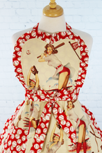 Load image into Gallery viewer, Vintage Baseball Pin Up Apron 