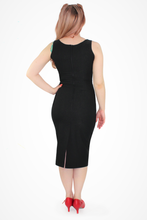 Load image into Gallery viewer, Audrey Black Wiggle Dress, back 