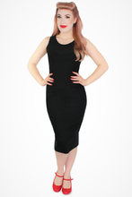 Load image into Gallery viewer, Audrey Black Wiggle Dress, front