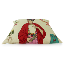 Load image into Gallery viewer, Frida Tan Throw Pillow Cover, side