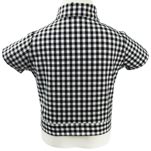 Girl's Black and White Gingham Knot Top, back 
