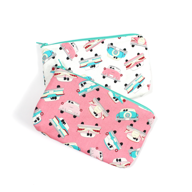 Cute Retro Coupes at the Drive In Wallets in Pink or White