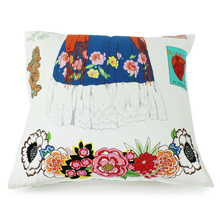 Load image into Gallery viewer, Frida White Throw Pillow Cover, back