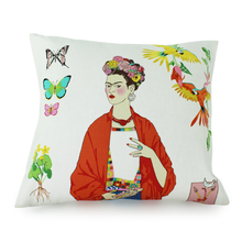 Load image into Gallery viewer, Frida White Throw Pillow Cover, front