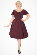 Load image into Gallery viewer, Wine Butterfly Dress, full front 