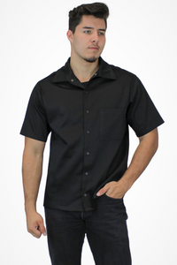 Men's Black Motorcycle Edition Embroidered Short-Sleeve Top