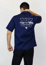 Load image into Gallery viewer, Men&#39;s Blue Classic Cars Edition Embroidered Short Sleeve Top