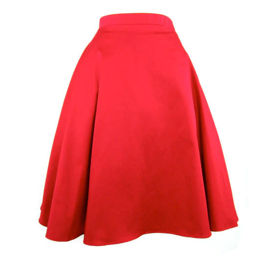 Red Full Circle Skirt