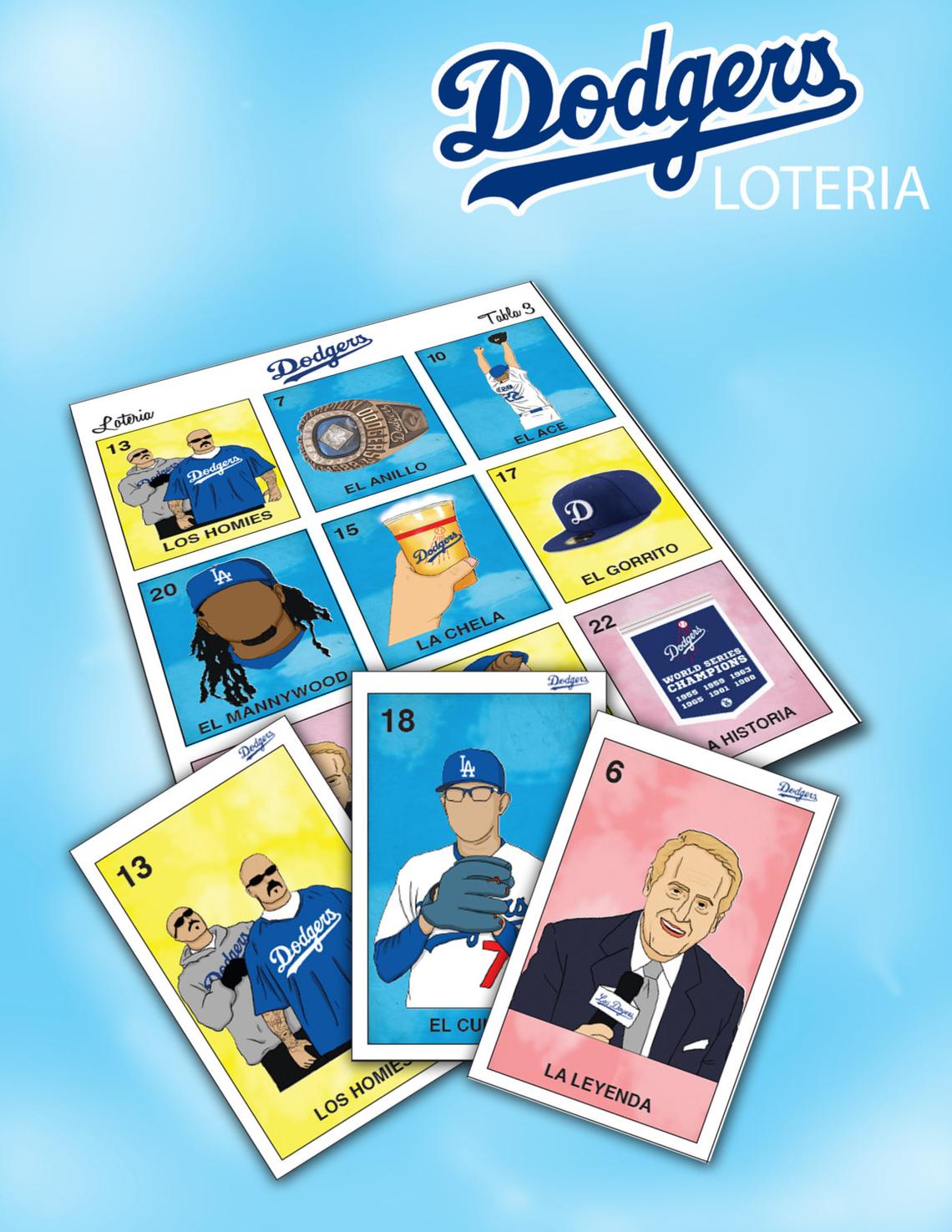 Los Dodgers Parody Loteria Prints 